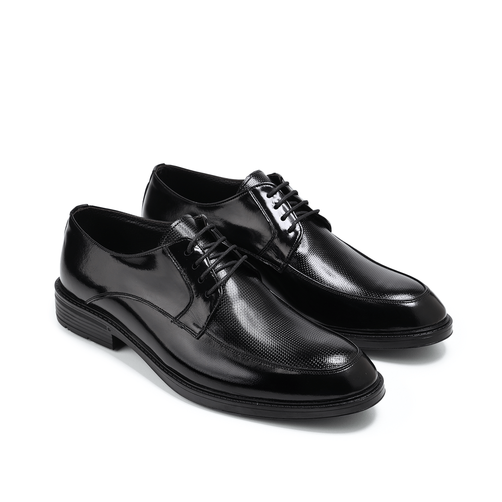 CUCA Moc Toe Glossy Derby Leather Shoes - Image 1