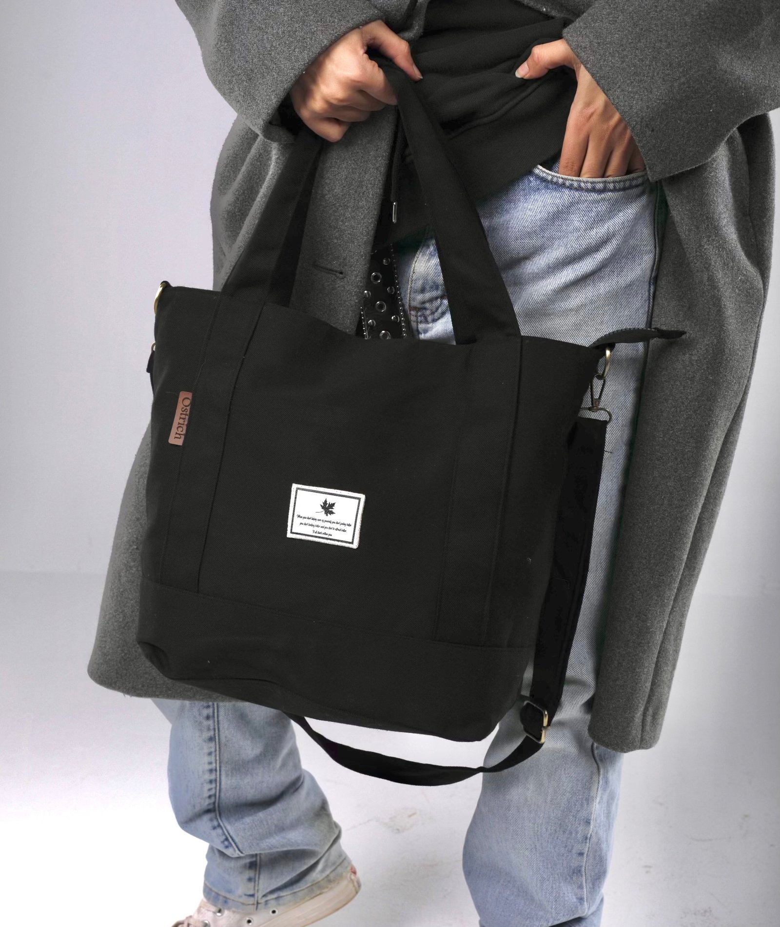 Sahara shoulder tote bag-black  - Image 2