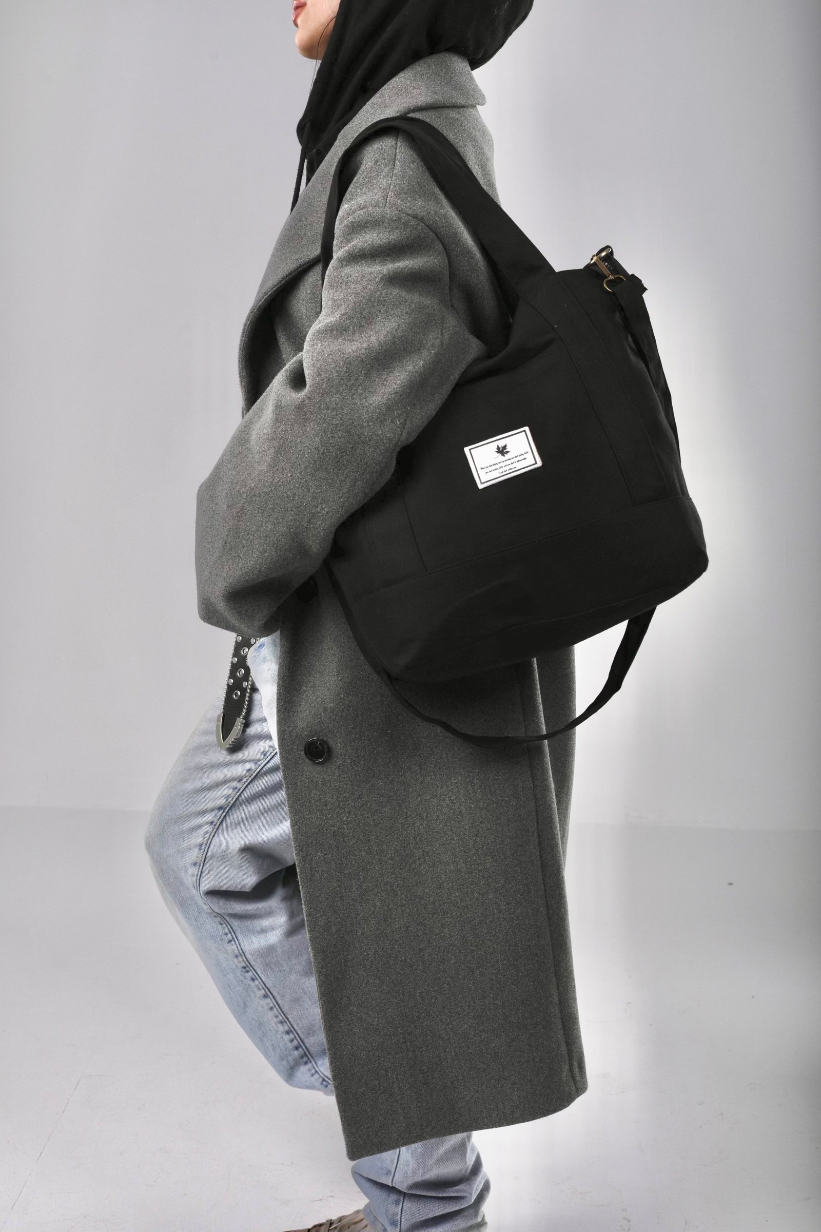 Sahara shoulder tote bag-black  - Image 3