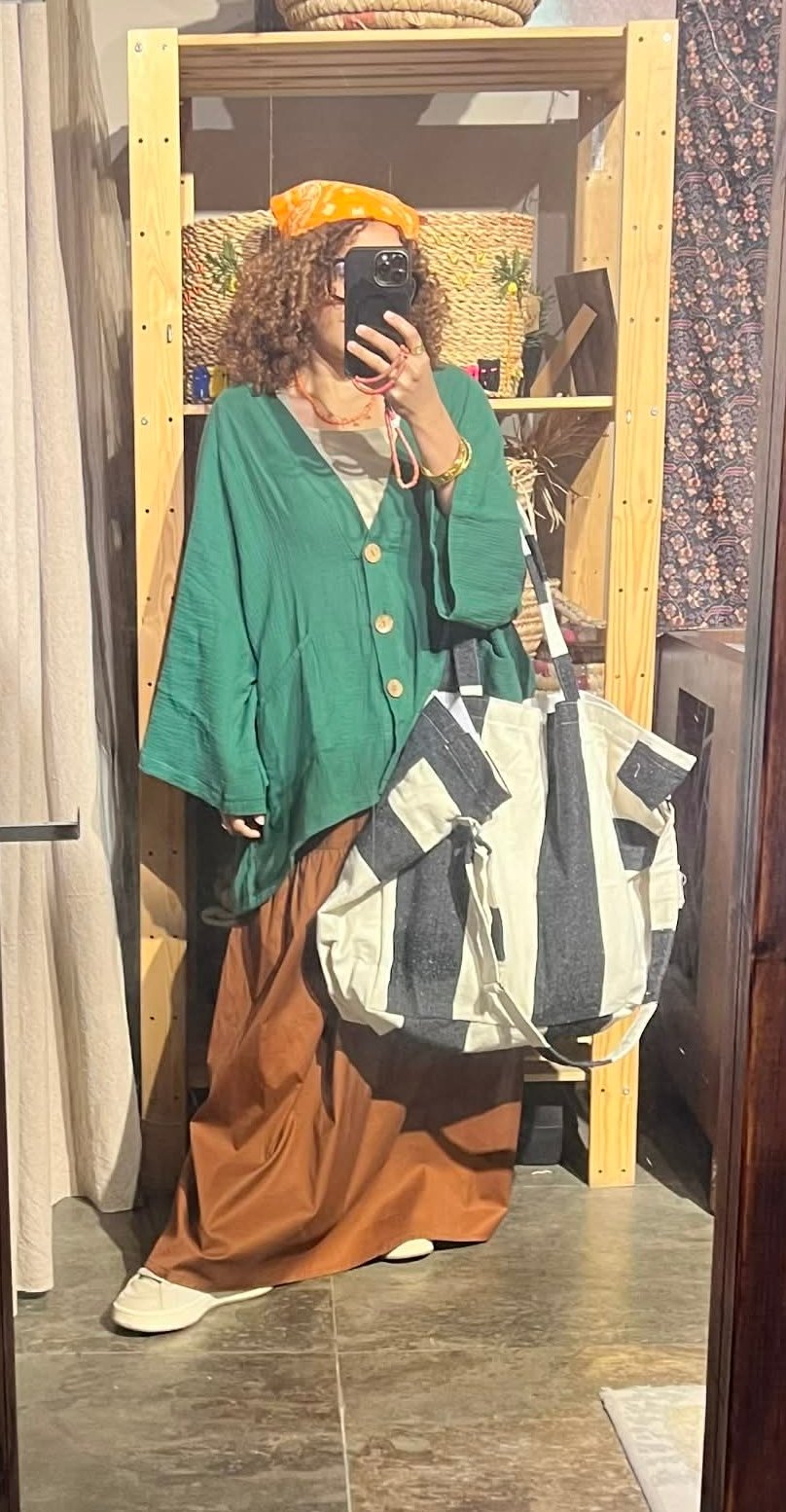 A line maxi cotton skirt - Image 8
