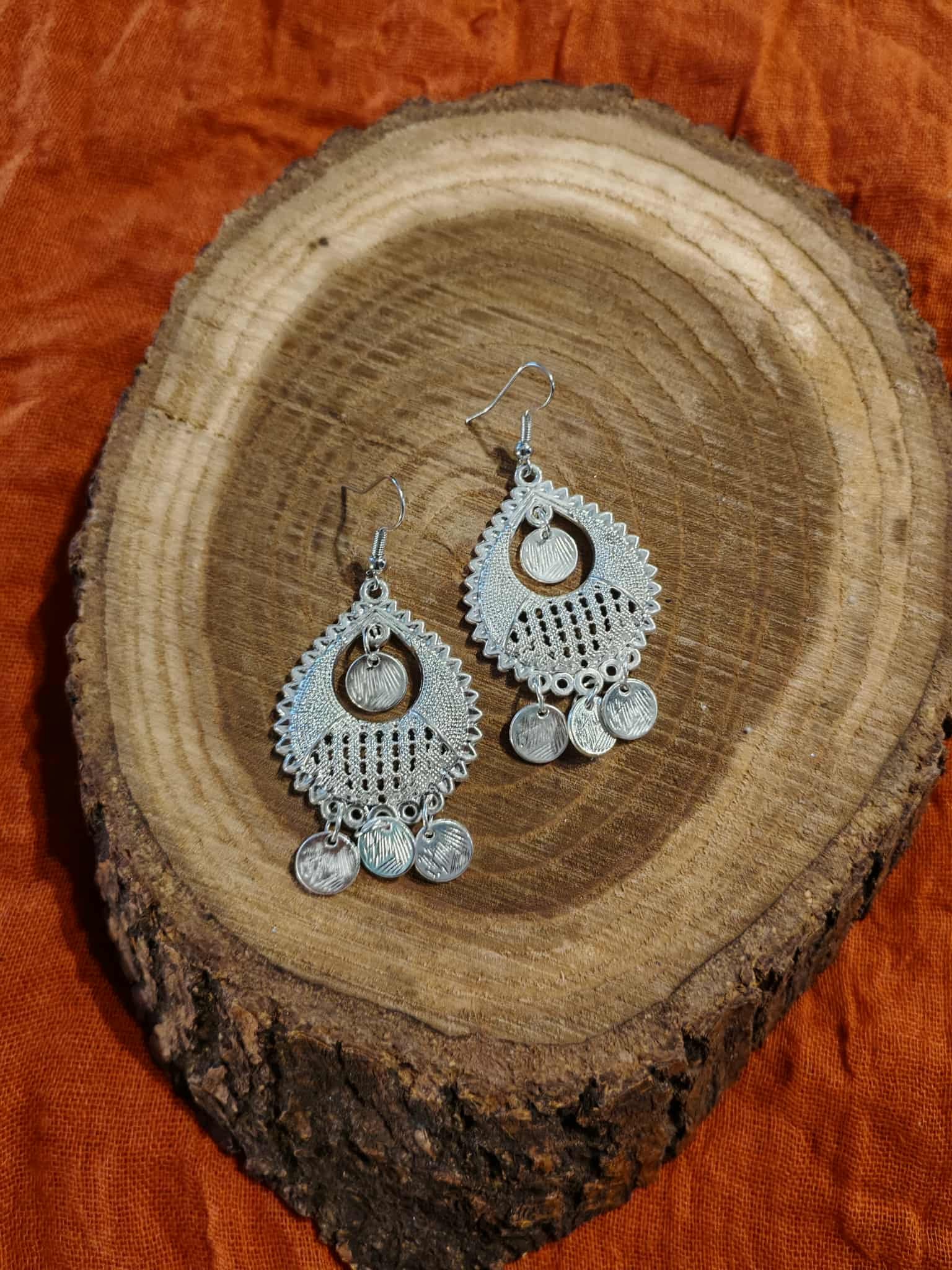 Traditional silver plated earrings - Image 1