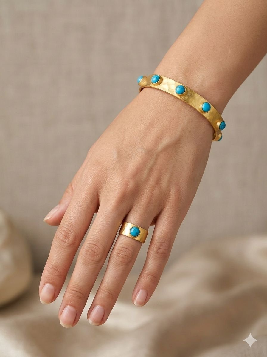Brass 18k gold plated set - Image 2