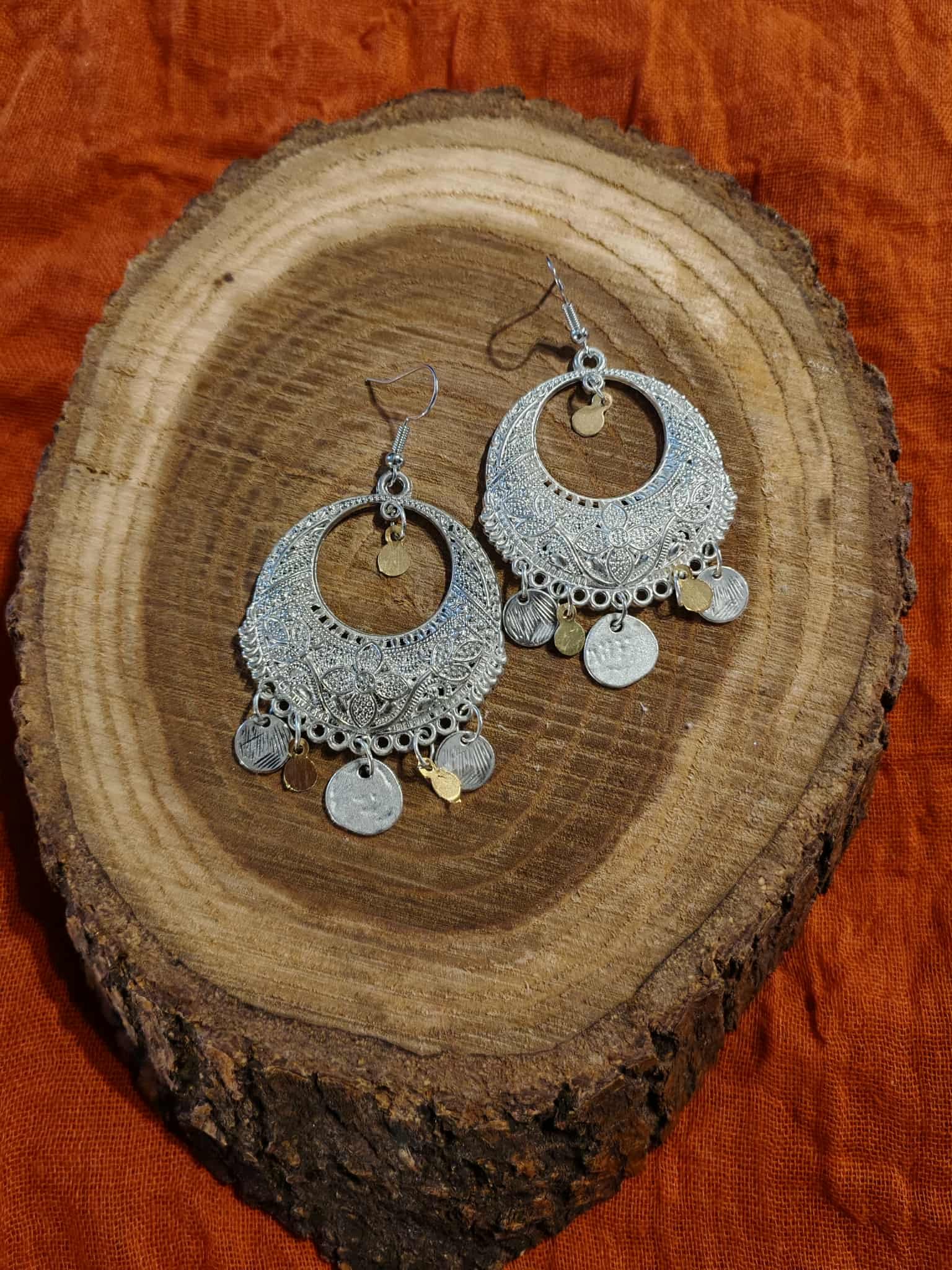 Chandbali silver plated earrings - Image 3