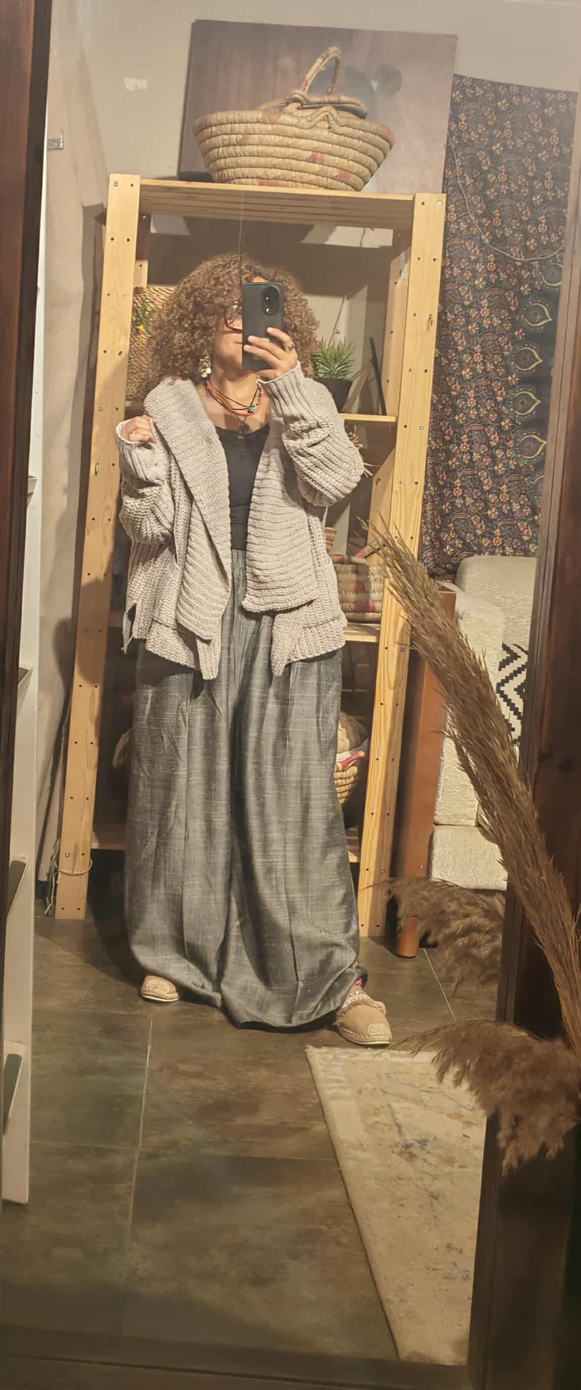 Wide leg gray pants - Image 5
