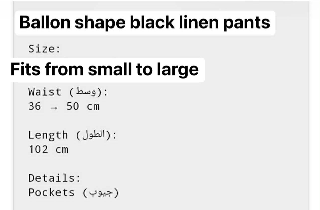 Black linen balloon shape pants. - Image 6