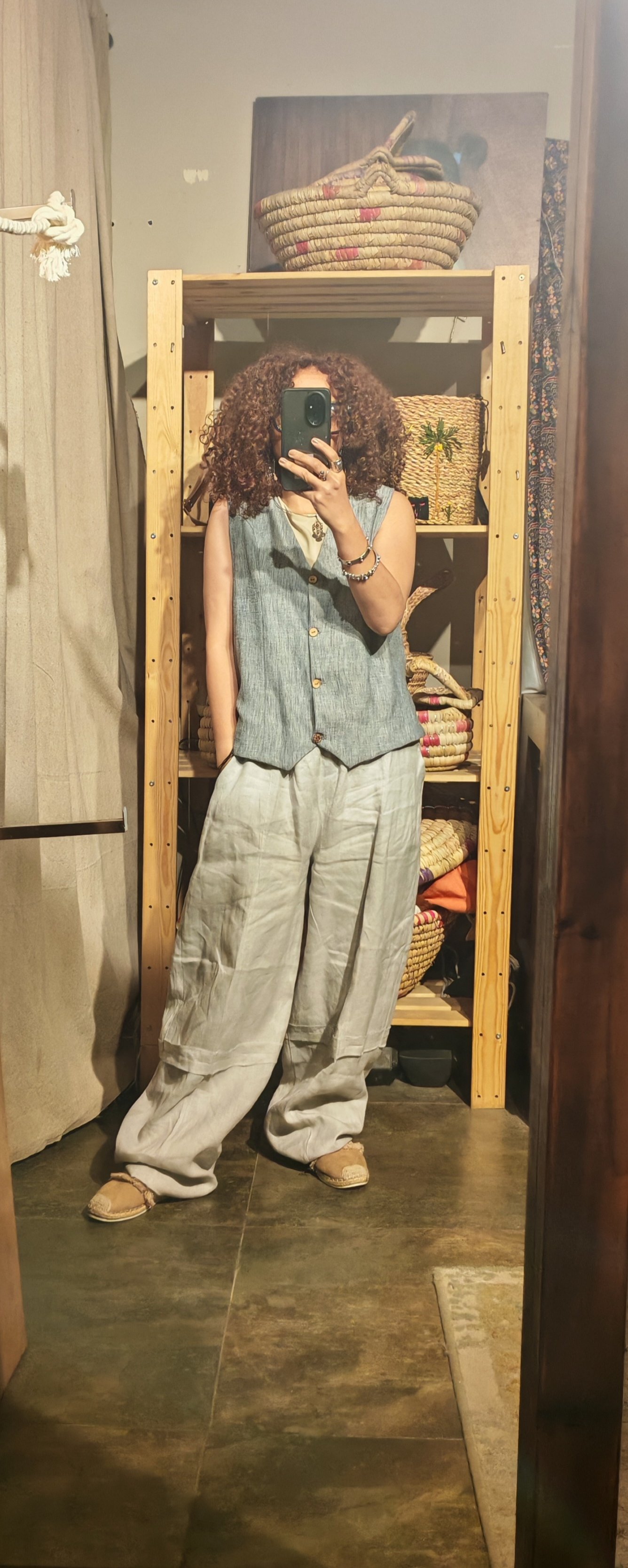 Grey linen balloon shape pants - Image 2