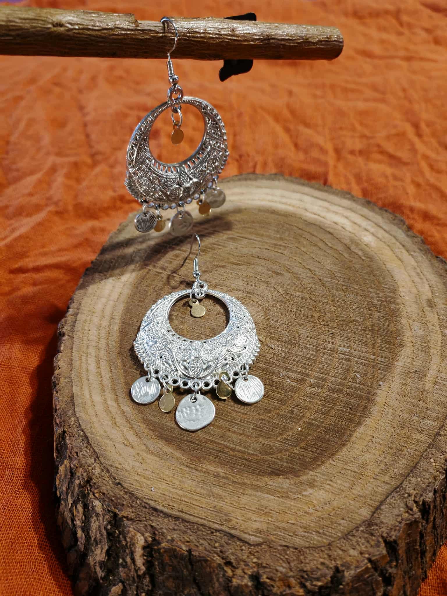 Chandbali silver plated earrings - Image 4