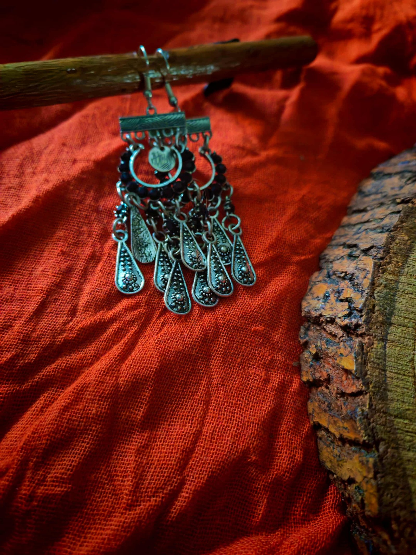 Boho style silver color with black crystals - Image 5