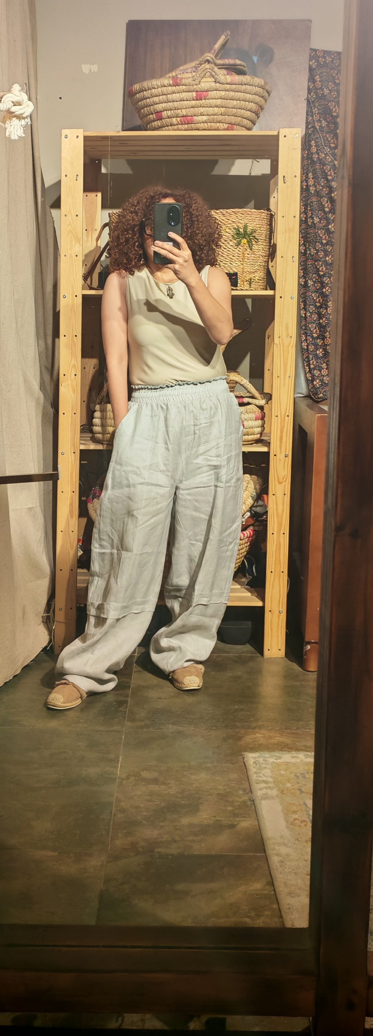 Grey linen balloon shape pants - Image 3