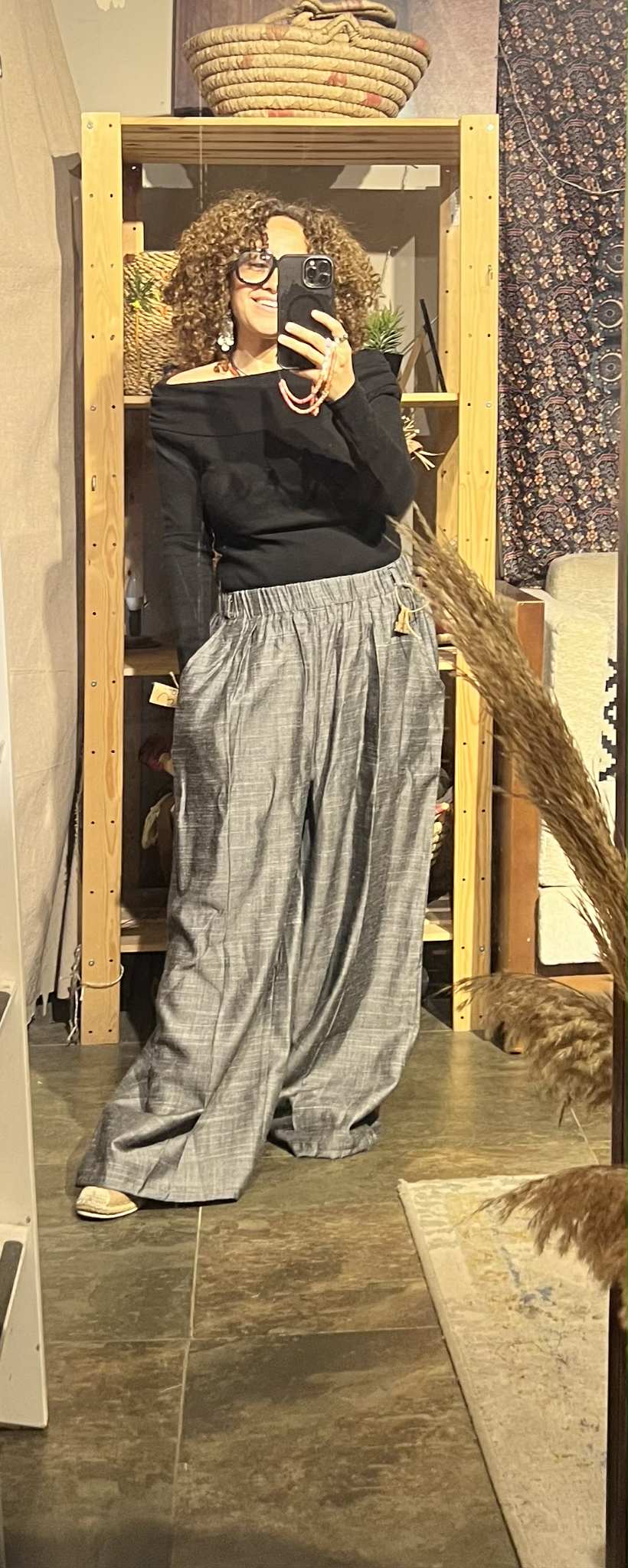 Wide leg gray pants - Image 1