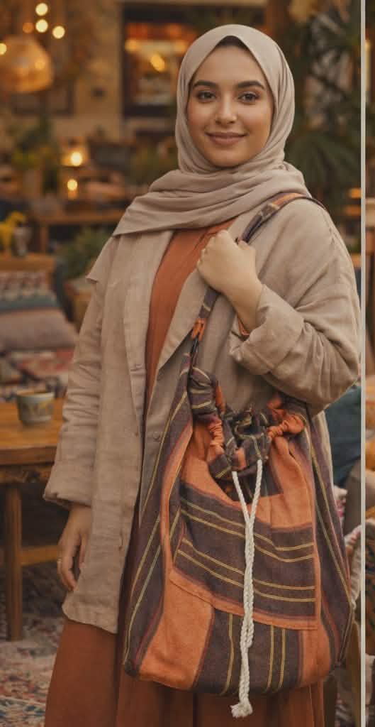 Orange striped Crossbody/Shoulder bag - Image 2