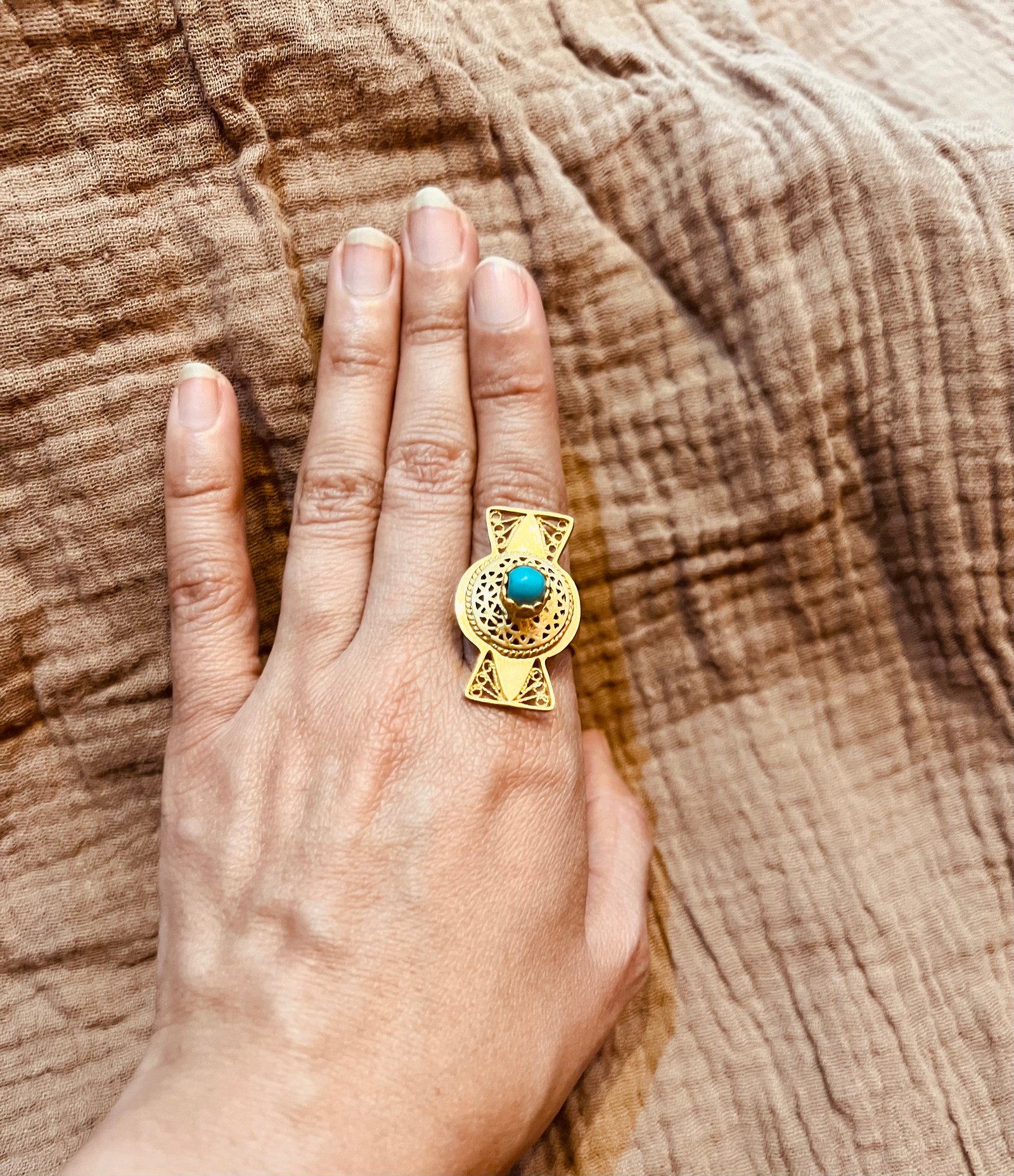 Brass gold plated ring - Image 3