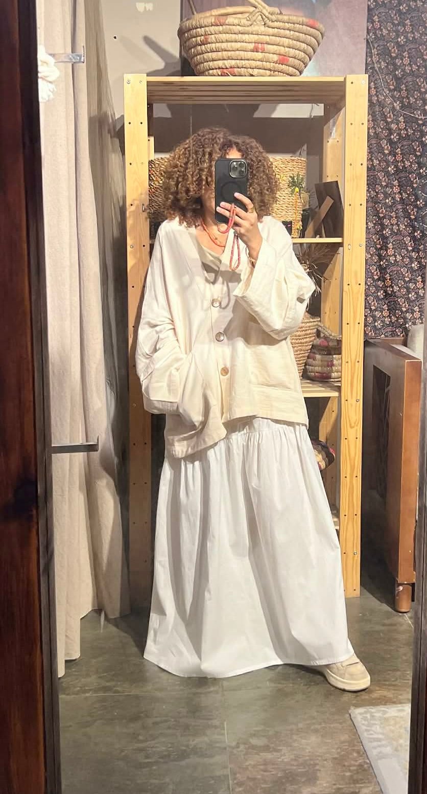 A line maxi cotton skirt - Image 11