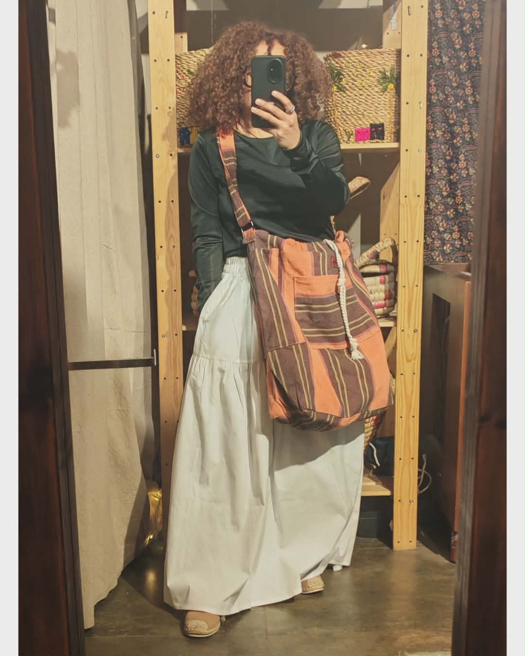 Orange striped Crossbody/Shoulder bag - Image 4
