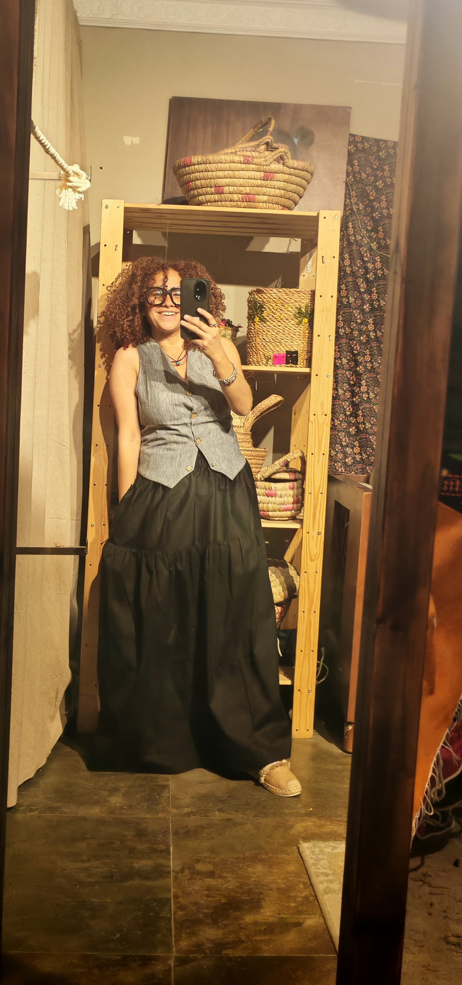 A line maxi cotton skirt - Image 1