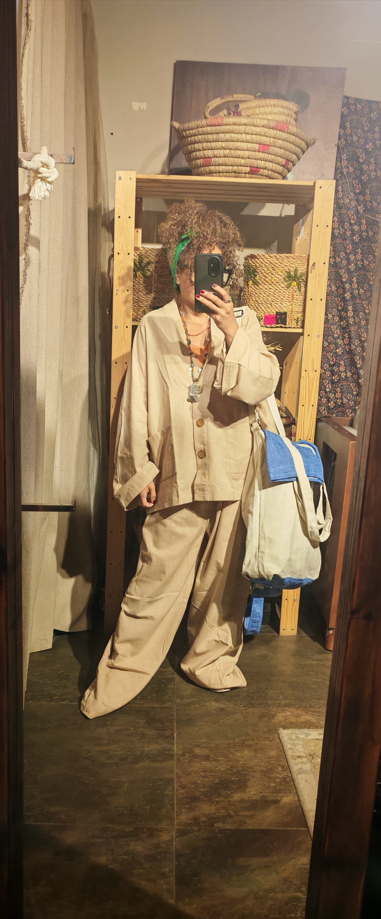 Backpack / Shoulder / Crossbody blue×off white Reda bag - Image 2