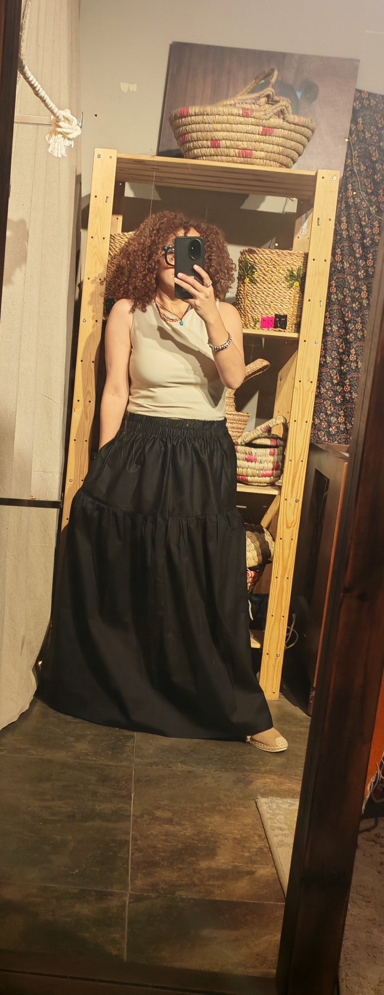 A line maxi cotton skirt - Image 2