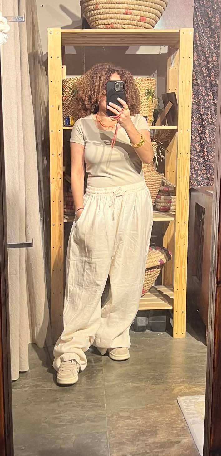 Boho linen free size off white suit - Image 6