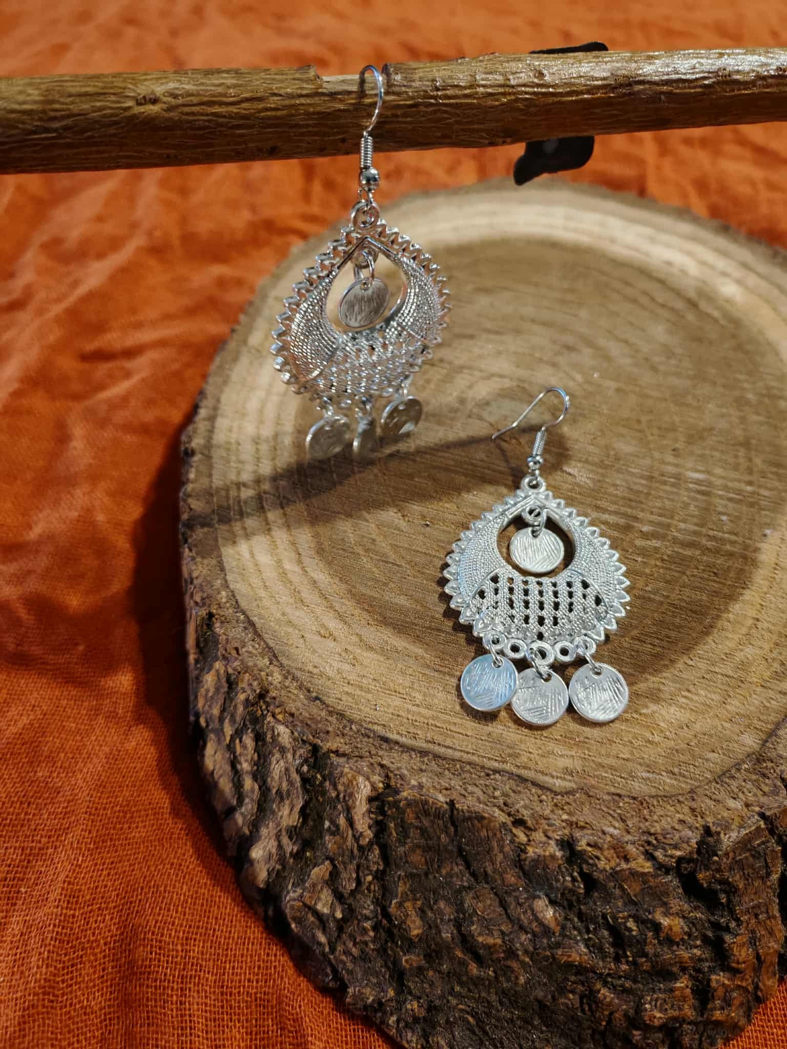 Traditional silver plated earrings - Image 2