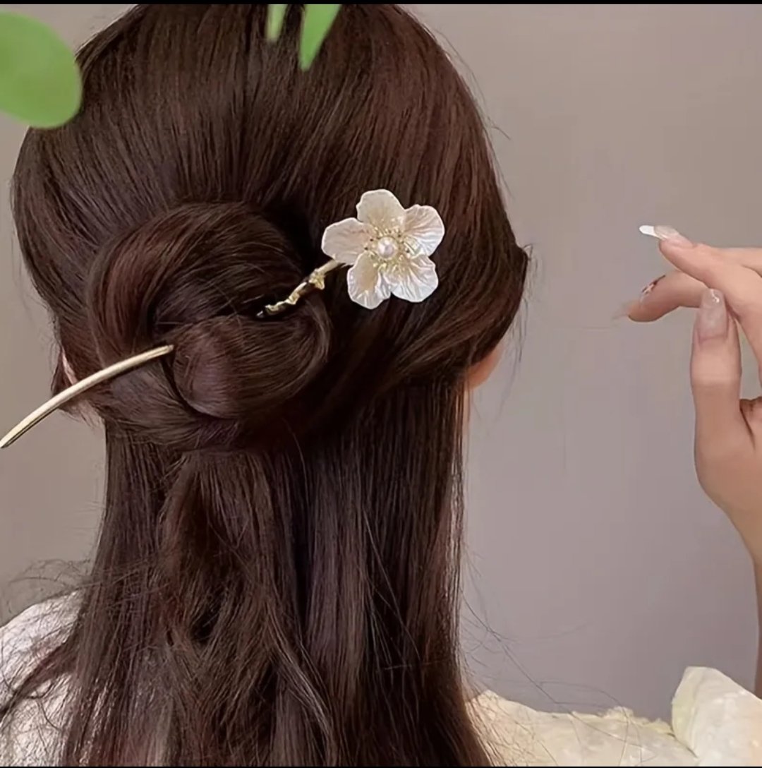 Hibiscus Flower Hairpin - صورة 4