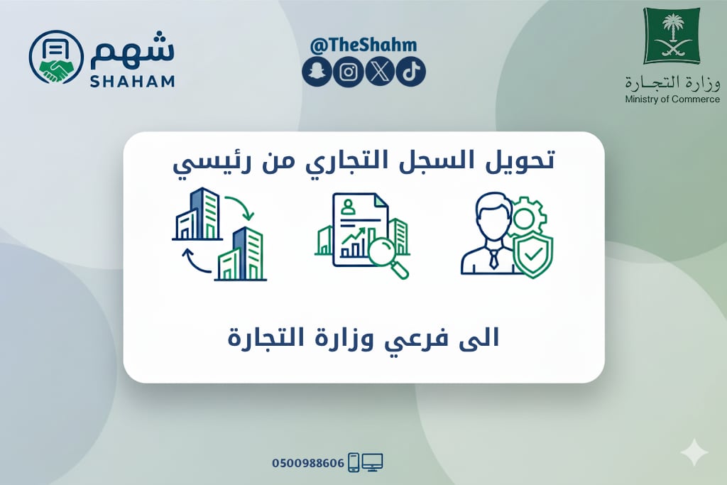 خدمة تحويل السجل التجاري من رئيسي إلى فرعي - صورة 1