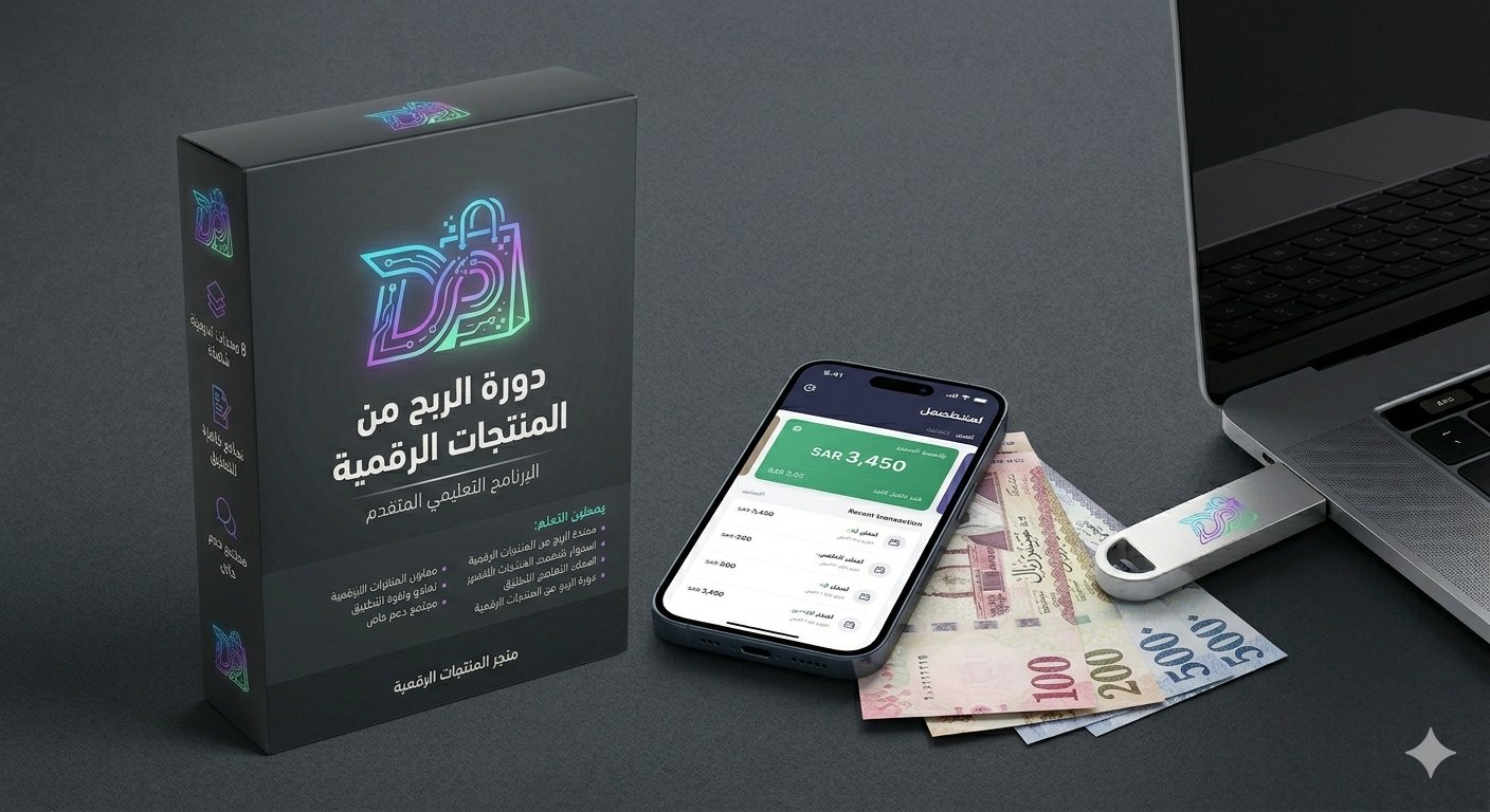 دوره الربح من المنتجات الرقميه + ثلاث منتجات رقميه مجانيه قابله للبيع مباشره  - صورة 1