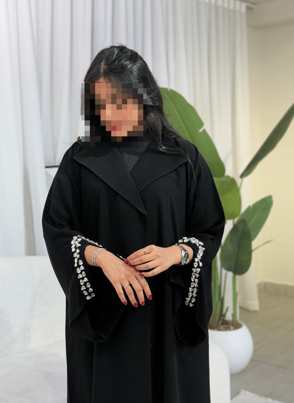 414# عباية كريستال سلفر ناعم - صورة 2