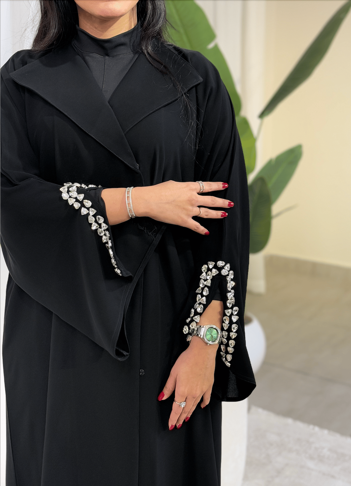 414# عباية كريستال سلفر ناعم - صورة 6