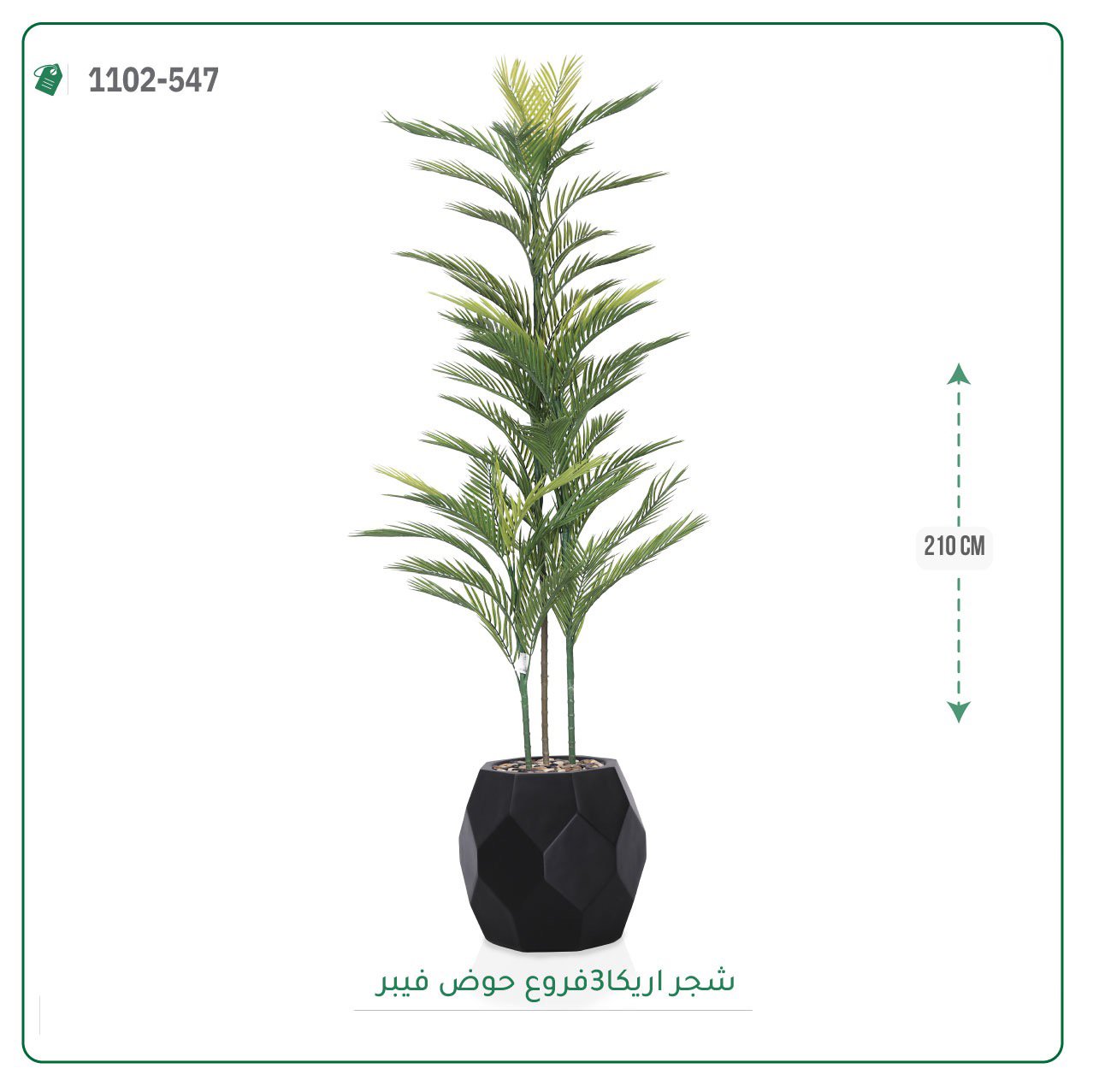 شجرة أريكا اصطناعية بمركن فيبر { 3 فرع } - صورة 6