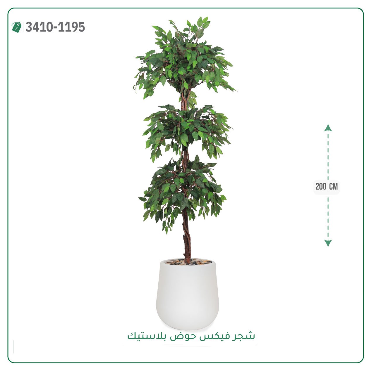 شجر فيكس صناعية حوض بلاستك { ارتفاع 200 سم } - صورة 3