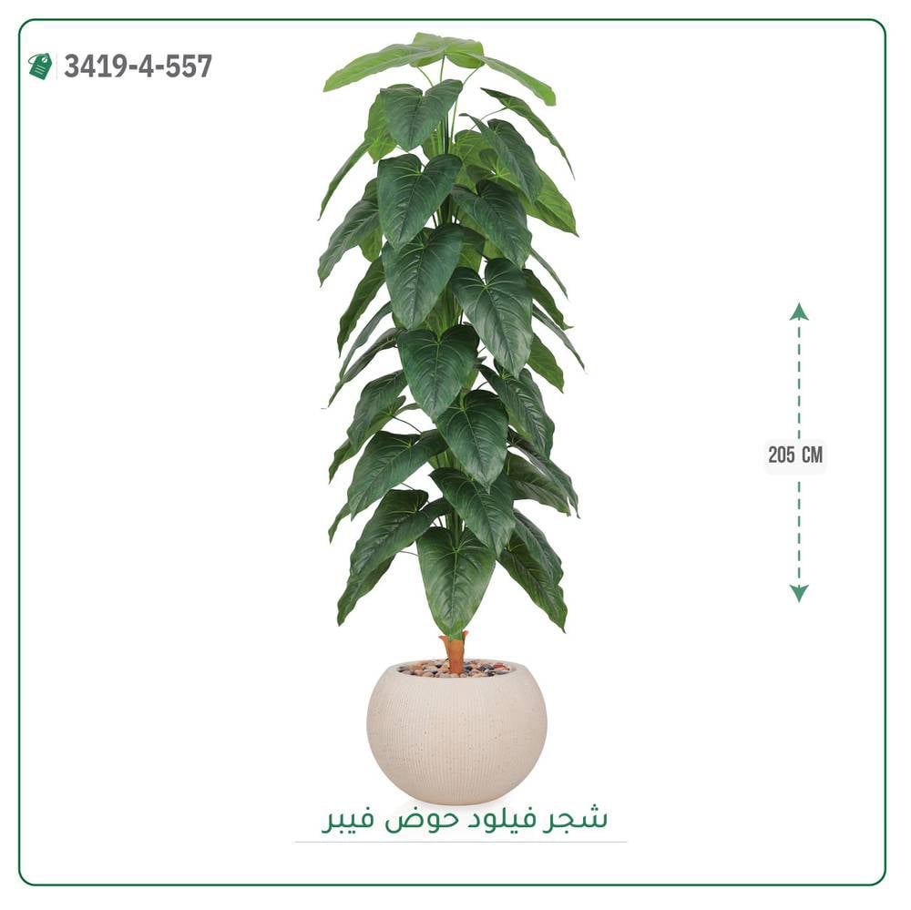 شجرة فيلود صناعية حوض فيبر دائري { ارتفاع 205 سم } - صورة 1