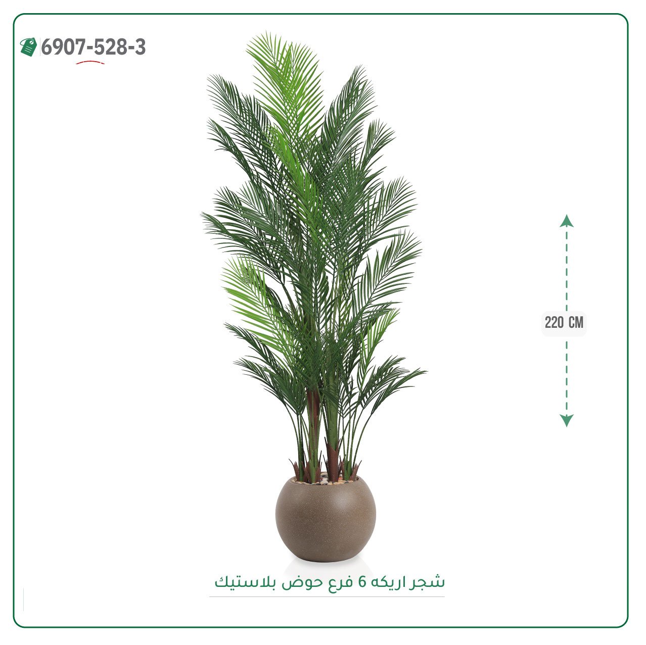 شجرة أريكا صناعية حوض بلاستيك { ارتفاع 220 سم } - Image 4