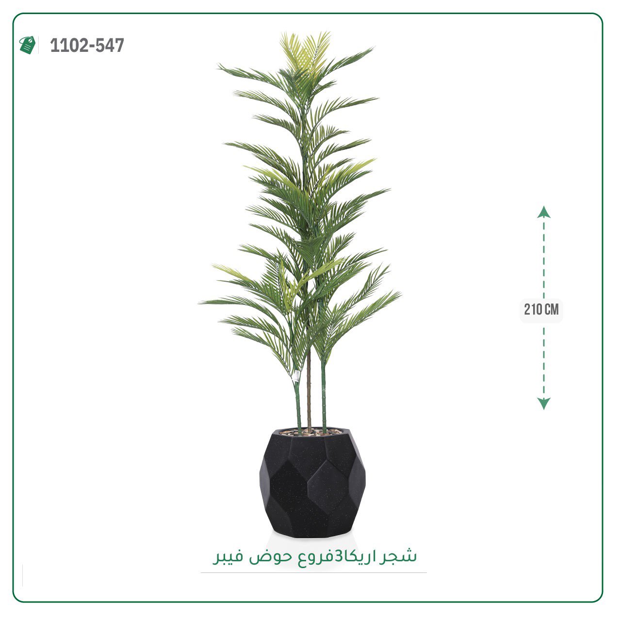 شجرة أريكا اصطناعية بمركن فيبر { 3 فرع } - صورة 4