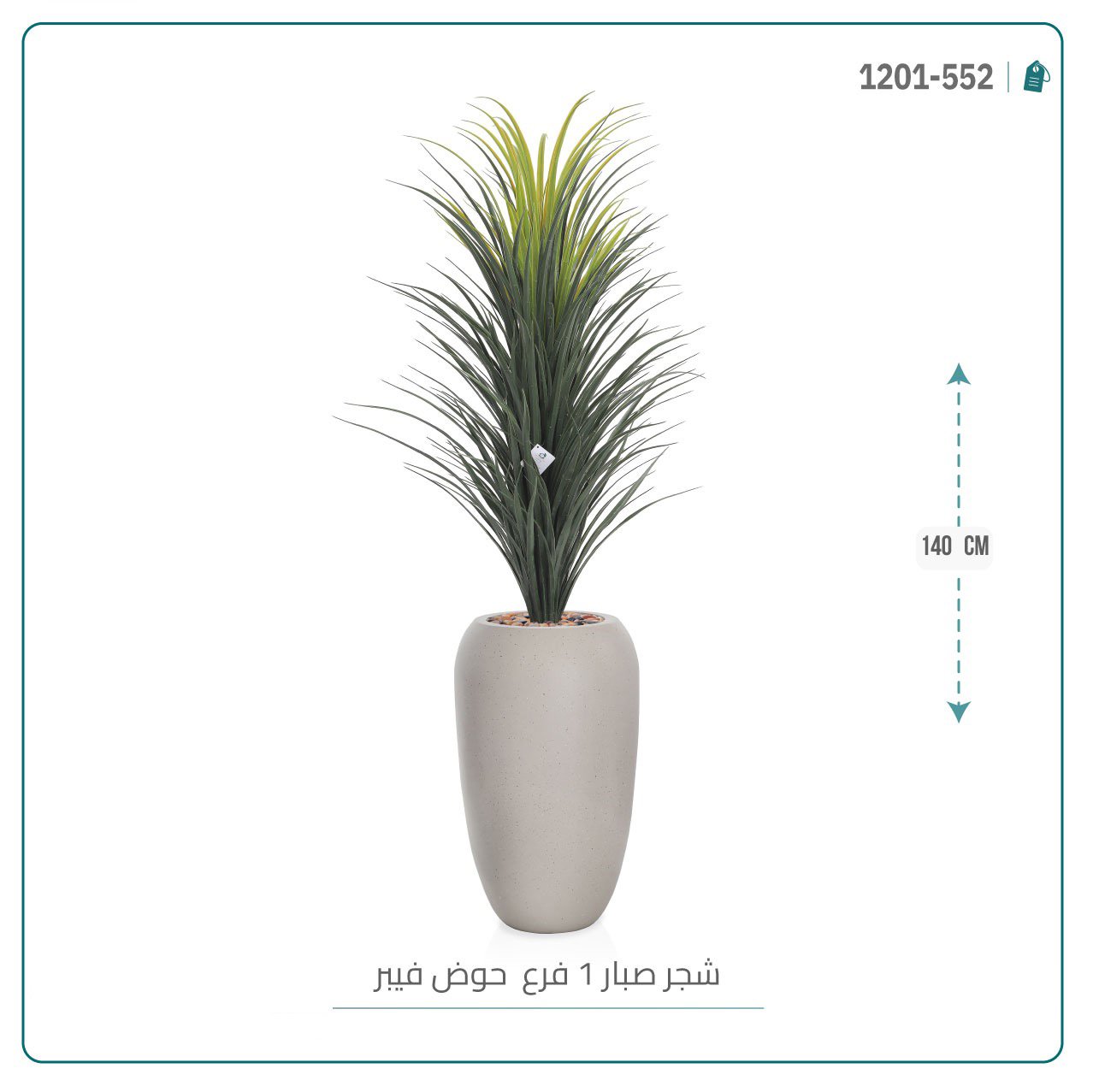 صبار اصطناعي كبير بحوض فيبر بيضاوى - صورة 2