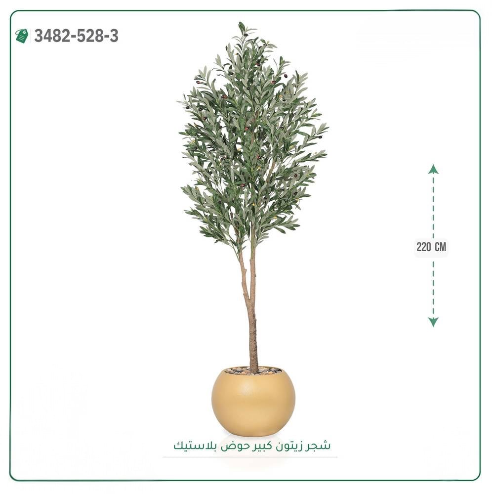شجرة زيتون صناعية حوض بلاستك { ارتفاع 220 سم } - صورة 9