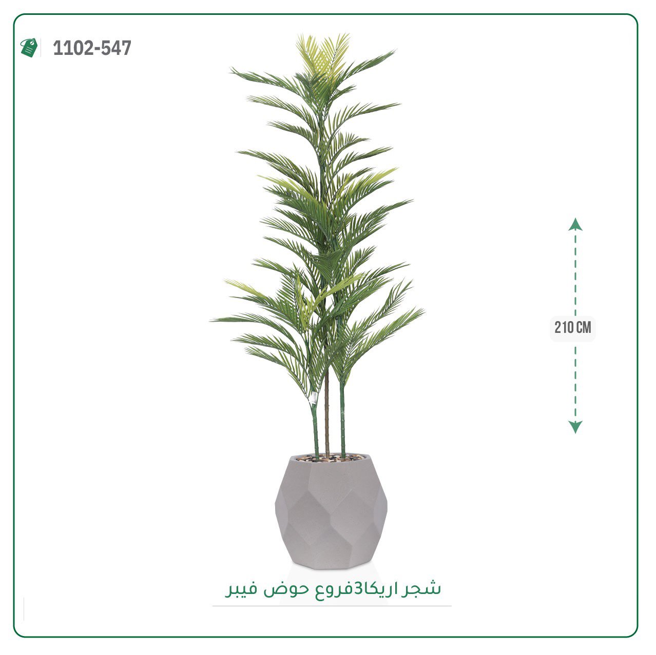 شجرة أريكا اصطناعية بمركن فيبر { 3 فرع } - صورة 3