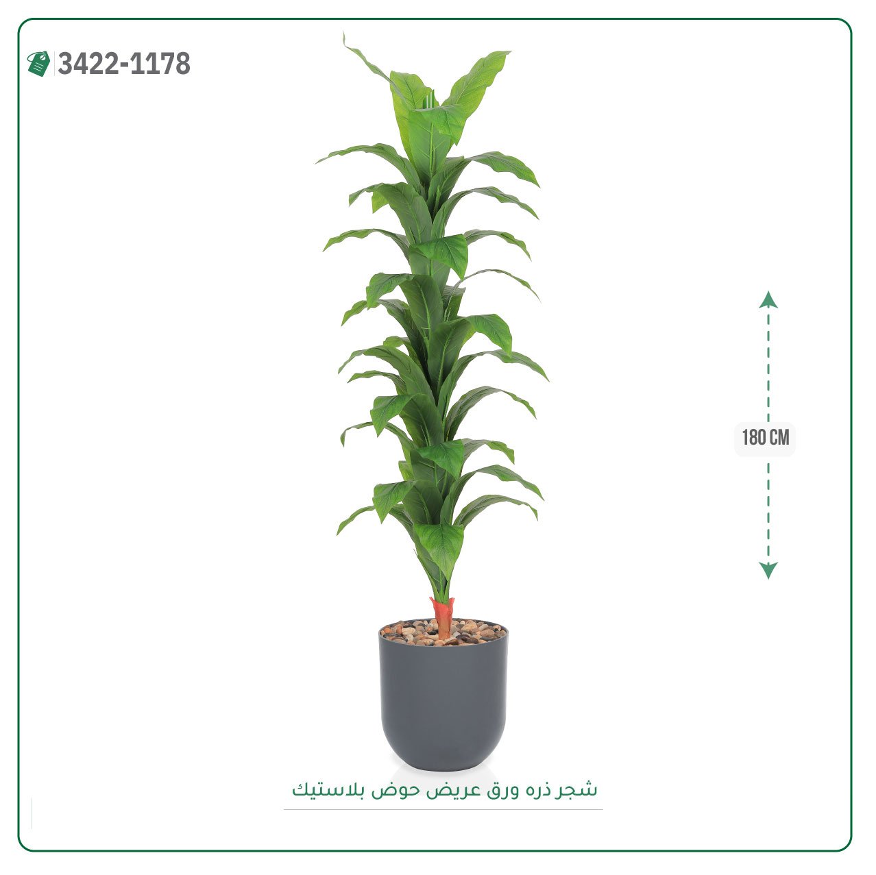 شجرة ذرة صناعية حوض بلاستيك { ارتفاع 180 سم } - صورة 2