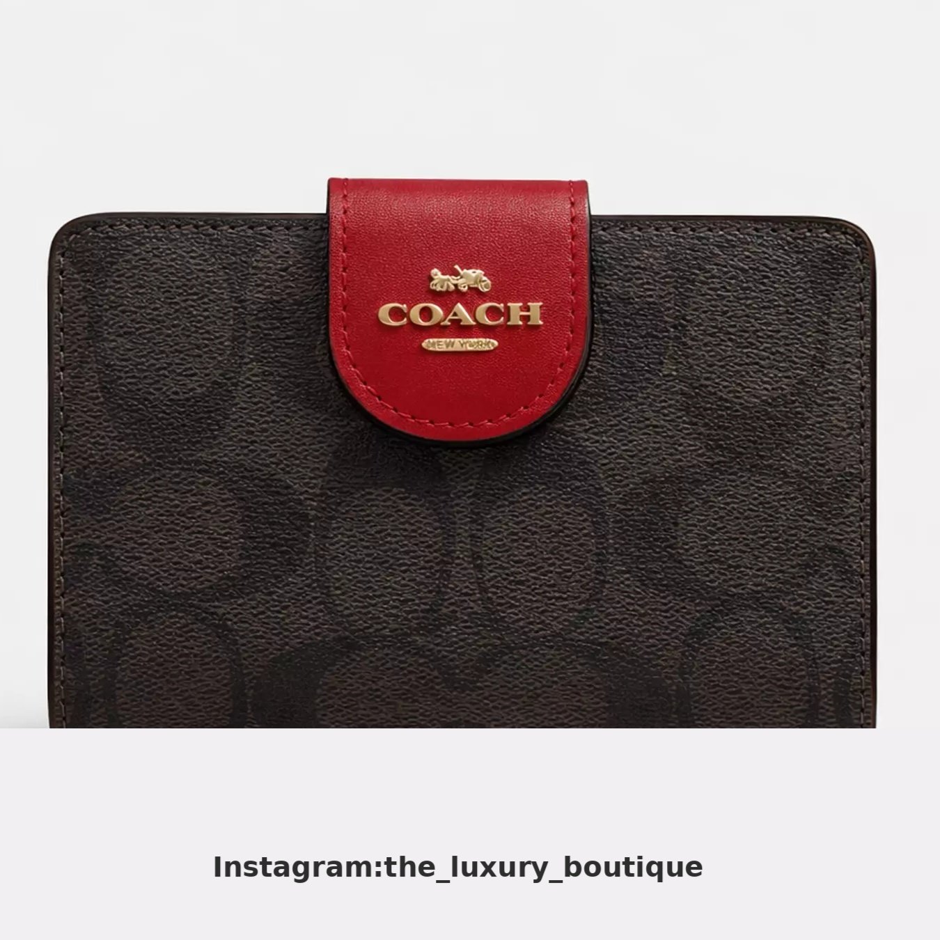 Medium Corner Zip Wallet In Signature red cap - Image 1