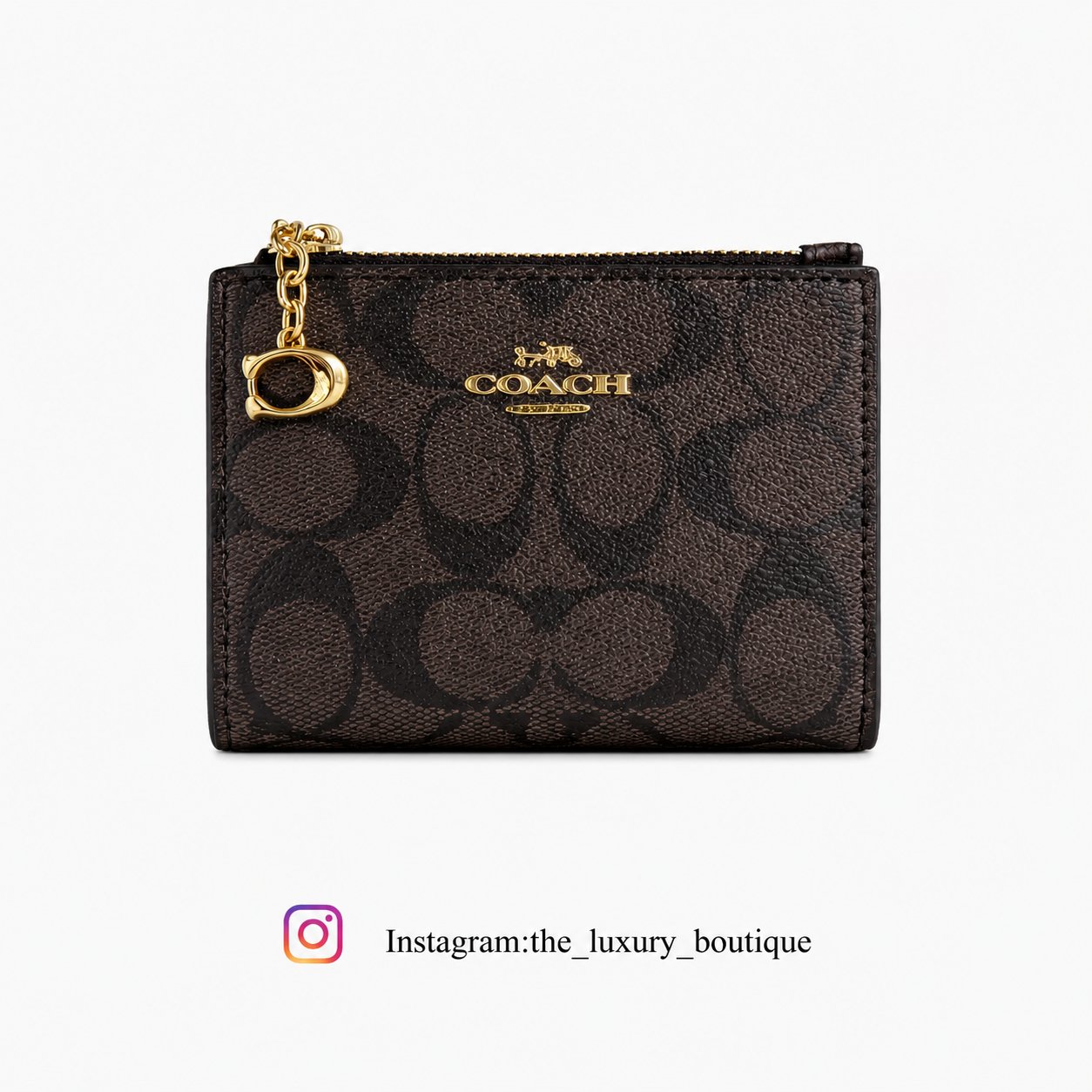 Coach bifold wallet brown black - صورة 1