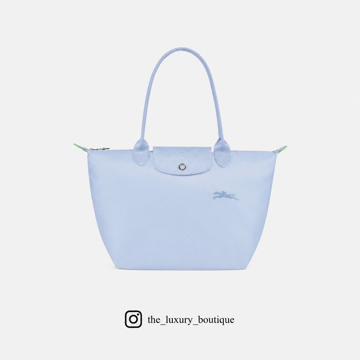 Longchamp green line le pliage medium size in sky blue - Image 1