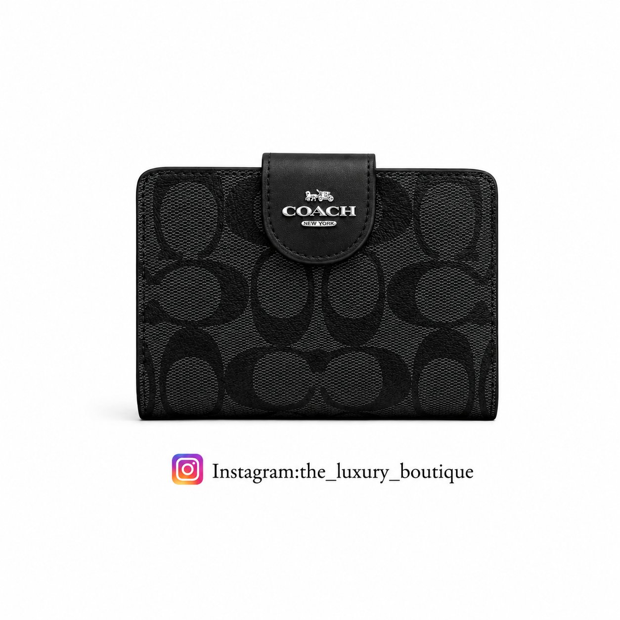 Medium Corner Zip Wallet In Signature black - Image 1