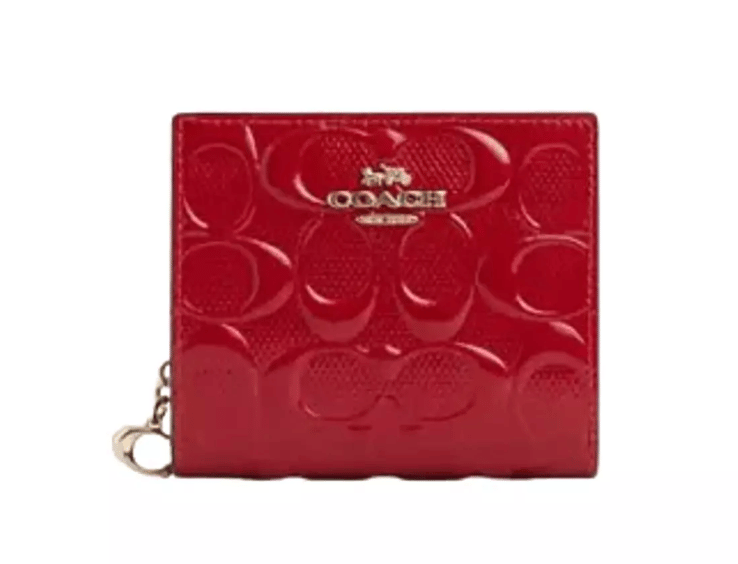 Snap Wallet In Signature Canvas leather glossy red - Image 2