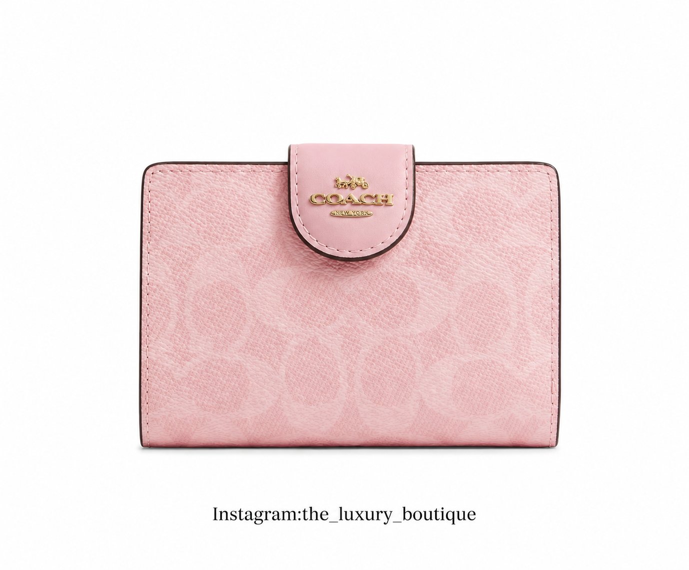 Medium Corner Zip Wallet In Signature powder pink - Image 1