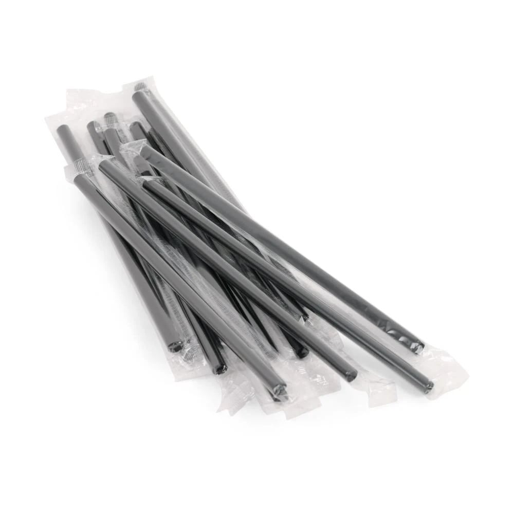 Black straight plastic coated straw, 8 ml * 3000 pieces - Image 1