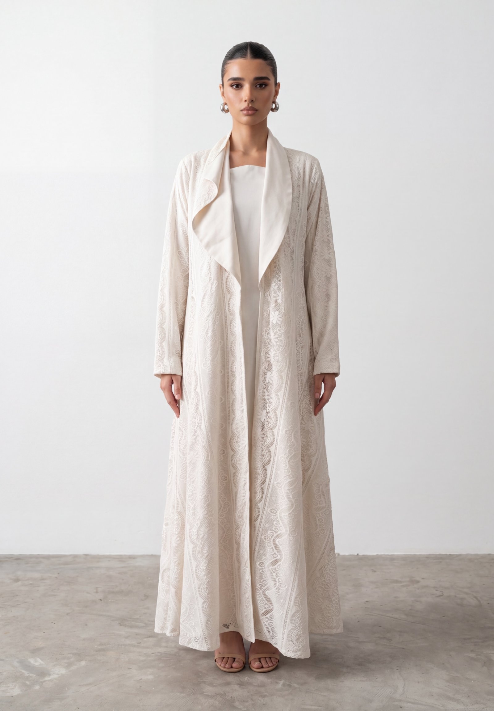 Lace Beige Abay - صورة 1