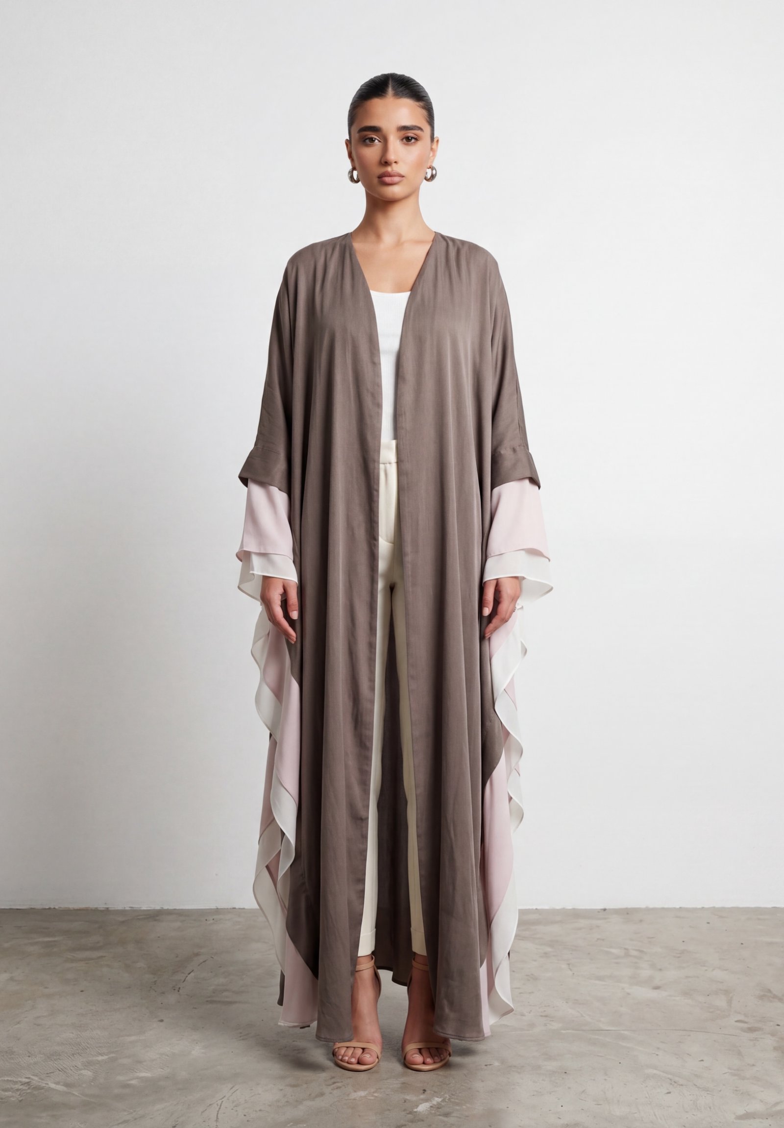 Butterfly Grey Abaya - Image 2