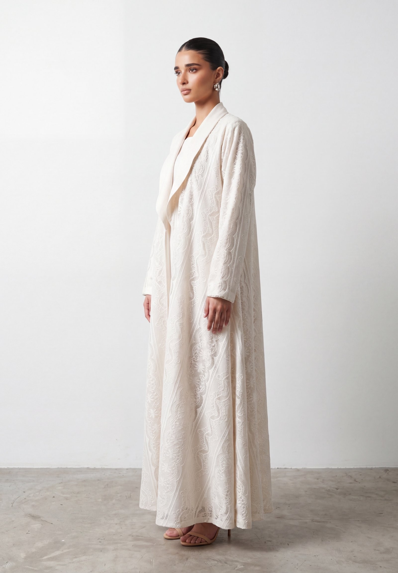 Lace Beige Abay - صورة 2