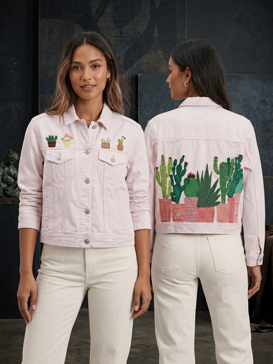 Cactus Denim jacket (with embroidery) - Image 1
