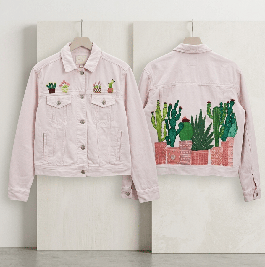 Cactus Denim jacket (with embroidery) - Image 4
