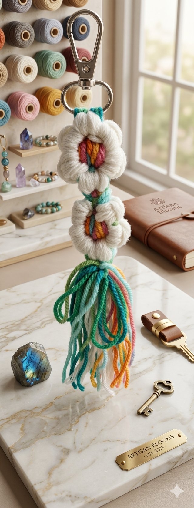 Woven Flowers Keychain - Image 2